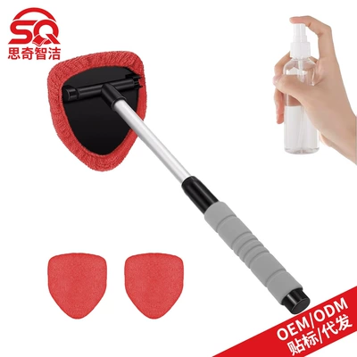 Factory Wholesale Sponge Handle — Car cleaning tools - 1-b-type-eva-pentagonal-plastic-piece-3-red-cloth-covers-1-100ml-spray-bottle