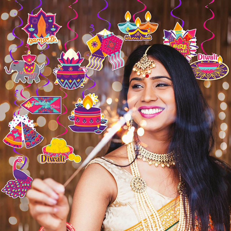 国境を越えたランプ祭りパーティー装飾スパイラルペンダントdiwali祭りパーティースパイラルペンダント装飾用品|undefined