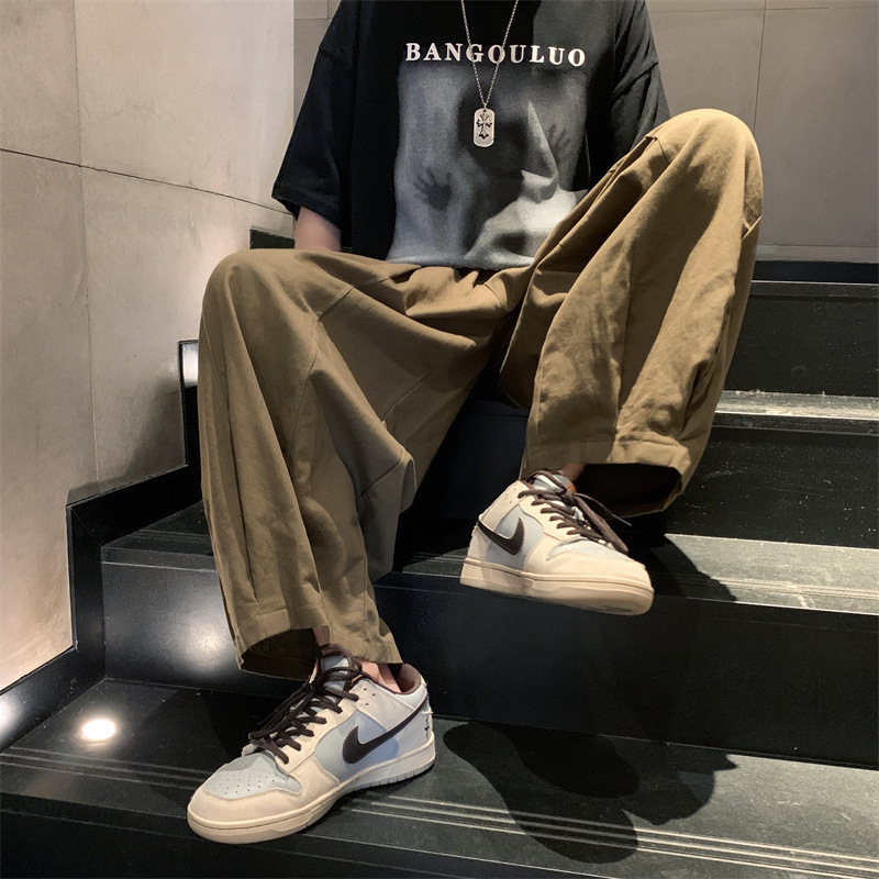 Pants Men's Summer Fashionable Japanese-style cityboy Handsome Workwear Casual Pants vintage High Street Wide-leg Bloomers Pants Men's Summer Fashionable Japanese-style cityboy Handsome Workwear Casual Pants vintage High Street Wide-leg Bloomers