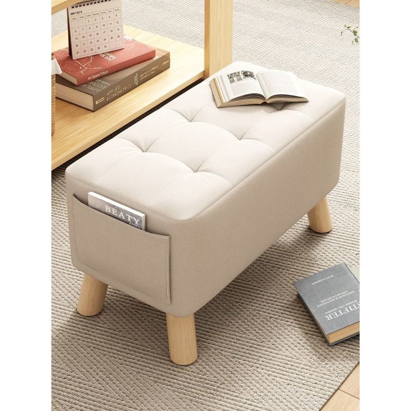 Footstool for Entryway Shoe Changing, Small Stool for Sitting at the Door, Household Shoe-Wearing, Living Room Low Stool, Long Bench, Cross-Border