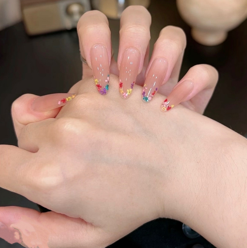 【Spring Blossoms】New Style Pure Handmade Wearable Nails, Versatile and High-End, Enhance Complexion, Pure Handmade Wearable Nail Patches
