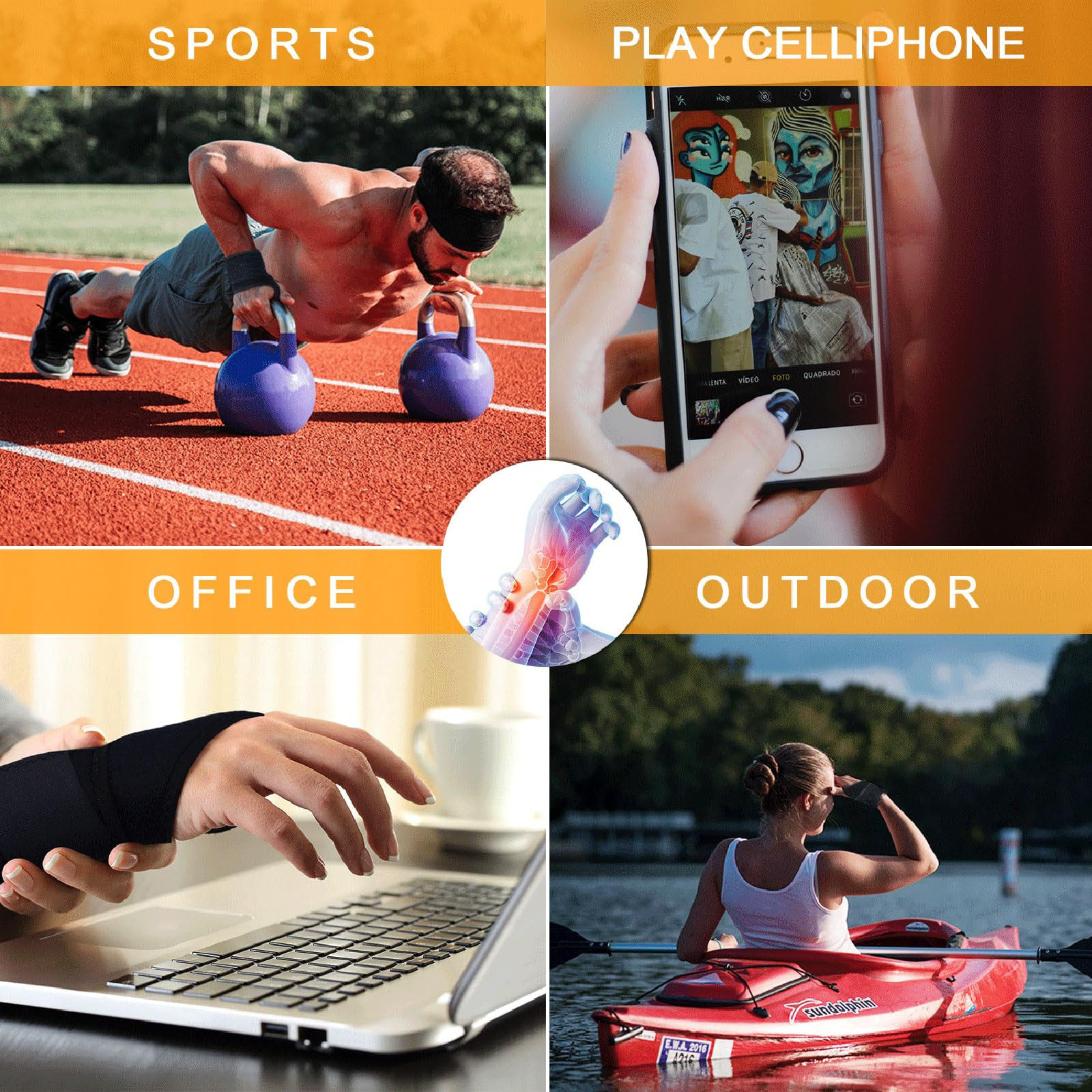 Soporte de muñeca para muñequera, soporte de día ajustable, pulsera de compresión para hombres y mujeres, mecanografía, pulsera para muñequera para muñequera para la mano derecha y la mano izquierda