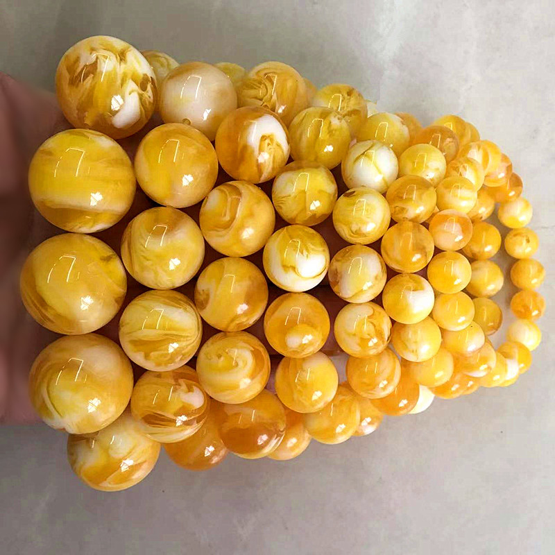 俄料白花蜜蜡108颗琥珀单圈手串佛珠项链手链串珠男女款厂家直销