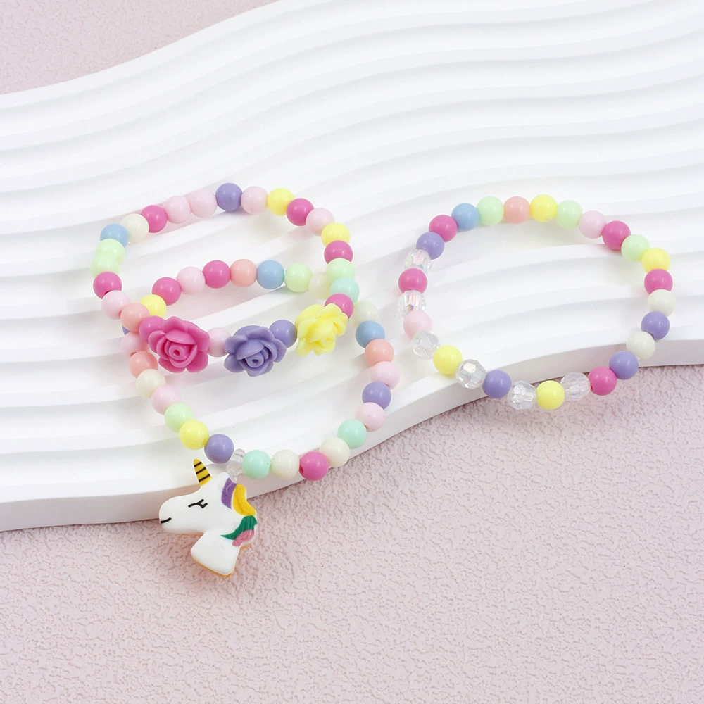 Children's set, beaded bracelet, acrylic accessories, accessory