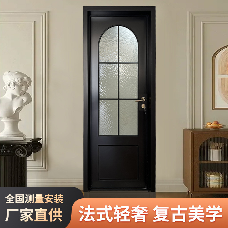 法式复古平开门 简易卧室推拉木门室内房间翻新改造入户平开门