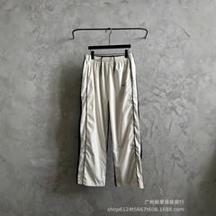 现货 25fwB家小刺绣梭织前后拼色运动裤校服裤休闲运动长裤男女