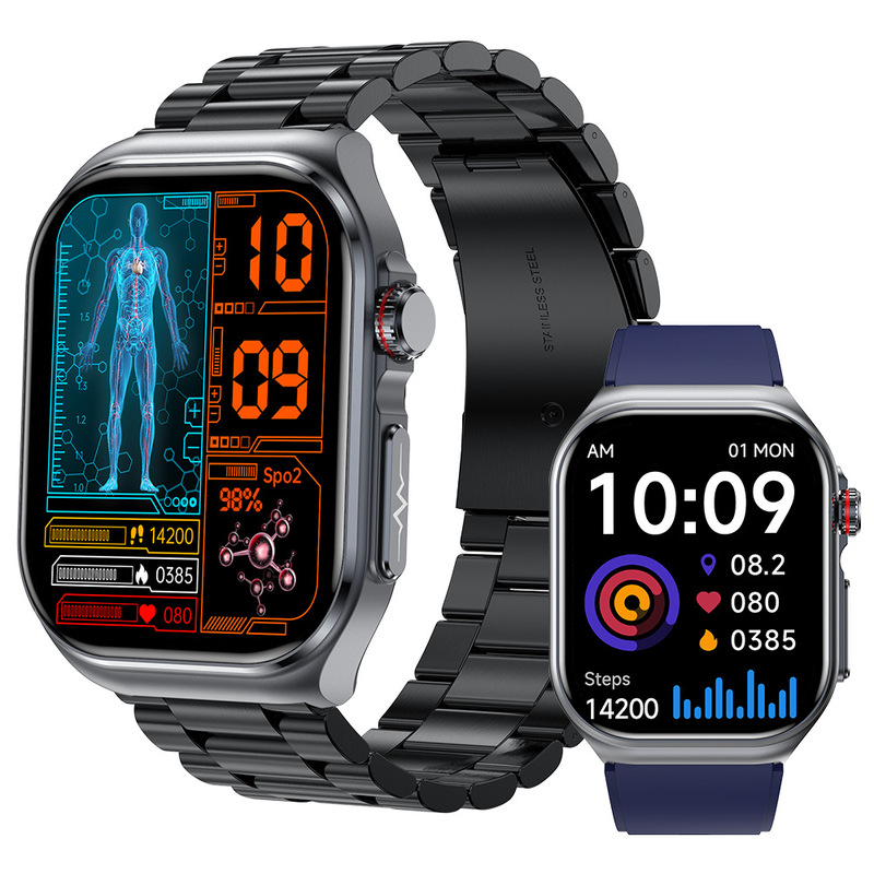 New ET585 Smart Watch ECG Bluetooth Call Body Fat Blood Pressure Blood Sugar Heart Rate Blood Pressure Healthy Multi-Exercise