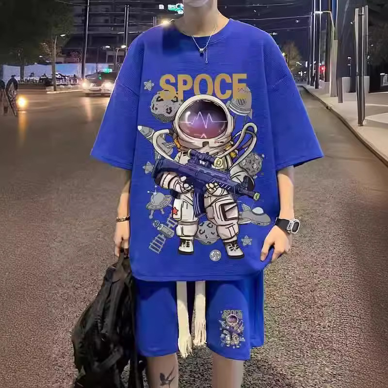 Hiphop Casual SPORTS Suit Men is Summer Tend and Brand INS FAT