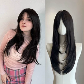 假发片;假发马尾;长直发假发