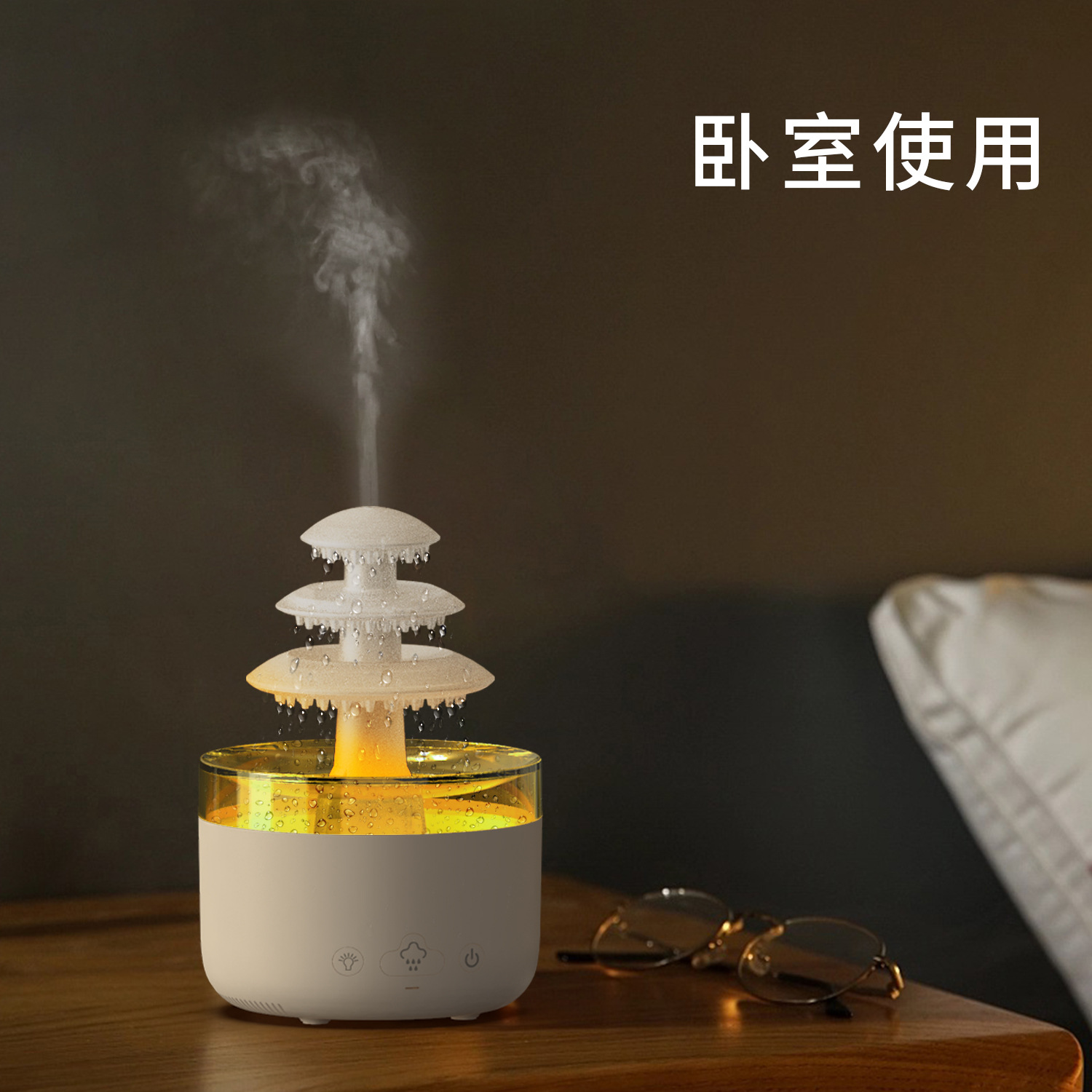 Nueva creativo aceite esencial gota de agua nube lluvia aromaterapia máquina escritorio colorido luz ultrasónico gran capacidad humidificador