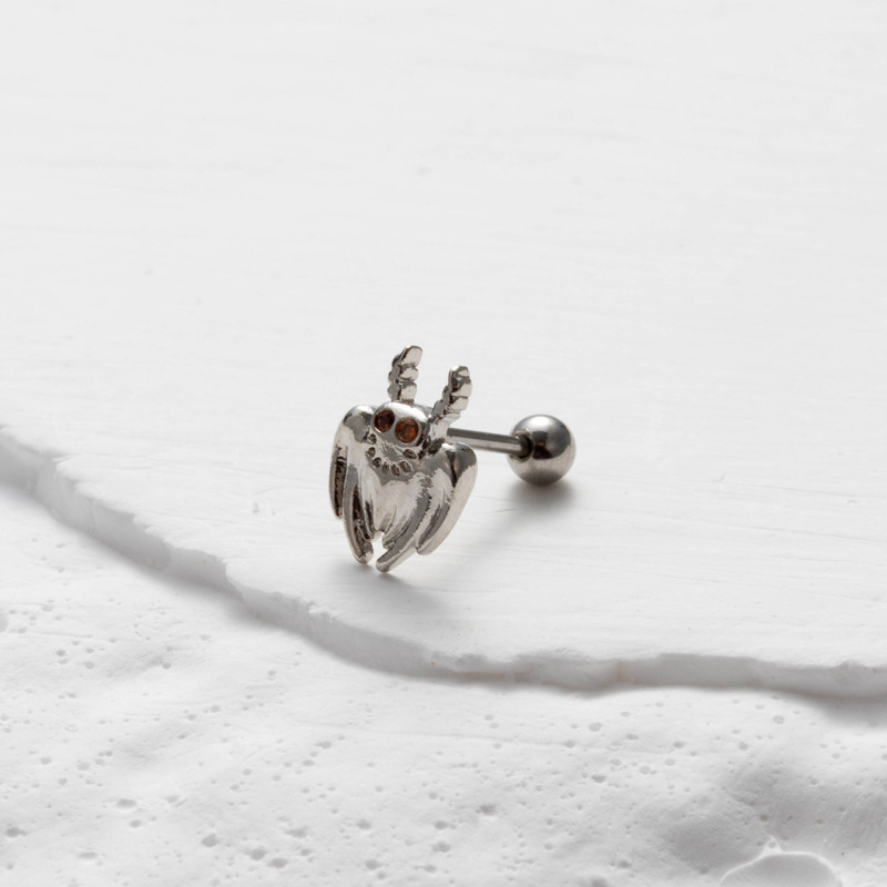 2 pezzi orecchini a doppia testa in zircone nero con vite in acciaio inossidabile, asta sottile, orecchini alla moda per la foratura della cartilagine_voghion.com