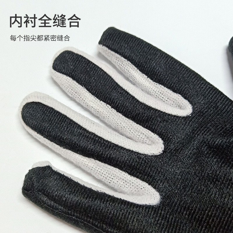 韩版时尚冬季现货分指手套女百搭纯色服饰羽绒布手套外贸保暖手套