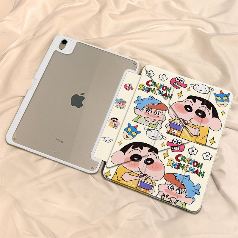 ins可爱蜡笔小新Y折平板iPad保护壳套10代苹果11寸带笔槽一件代发|undefined