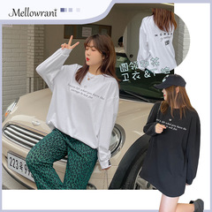2025年秋新作 大きいサイズ レディース ミドル丈Tシャツ スウェットシャツ ベースレイヤー ゆったりTシャツ ぽっちゃり女子向け k1818