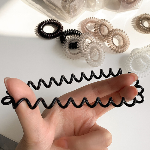 Telephone cord hair tie for women in summer without leaving a trace of hair elastic band Internet celebrity ponytail headband simple temperament hair rope headwear