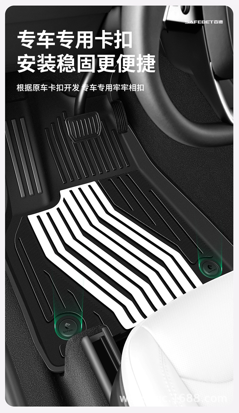 Suitable for the New Version of Tesla Model Y/Yl/3, Special Colorful Tpe Car Floor Mats and Trunk Mats