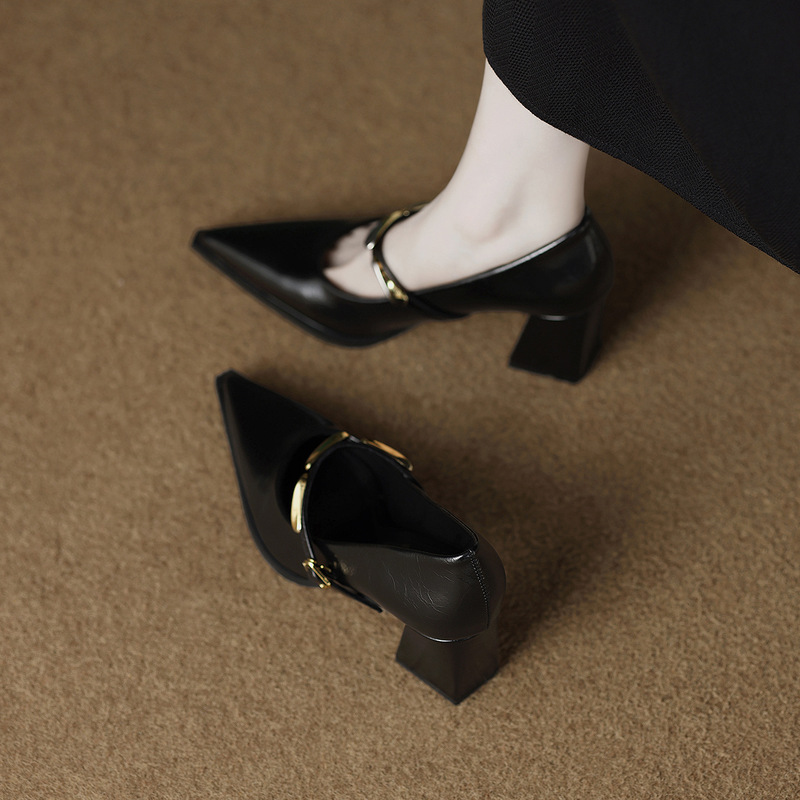 Sheepskin Version 98581-19 High-End Shallow-Mouthed Single Shoes 2025 New Style Comfortable High-Heeled Women's Leather Shoes Sheepskin Version 98581-19 High-End Shallow-Mouthed Single Shoes 2025 New Style Comfortable High-Heeled Women's Leather Shoes