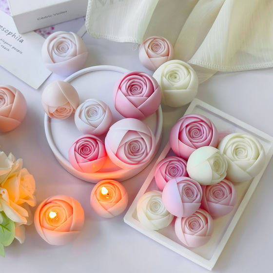 Jiahuimei Valentine's Day Flower bouquet Aromatherapy Candle Mold Rose Flower Ornaments Handmade Candle Silicone Mold