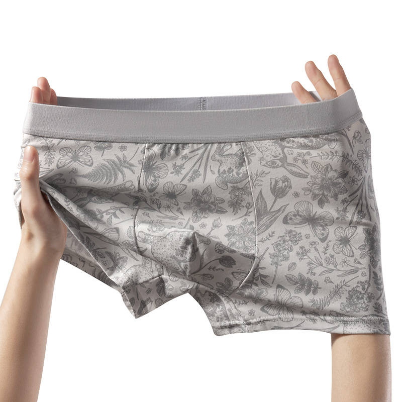 Fuente de fábrica de pantalones íntimas de hombre algodón antibacteriano 7A entrepierna de seda algodón cómodo transpirable de cintura media de hombre pantalones planos
