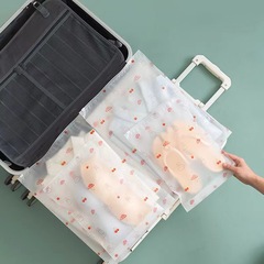 蘑菇兔透明防水磨砂拉鏈袋服裝分裝包裝袋旅行收納衣物包裝收納袋