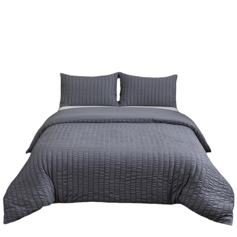 【亞馬遜專供】廠家直銷 2022新款 跨境 泡泡紗套件-深灰