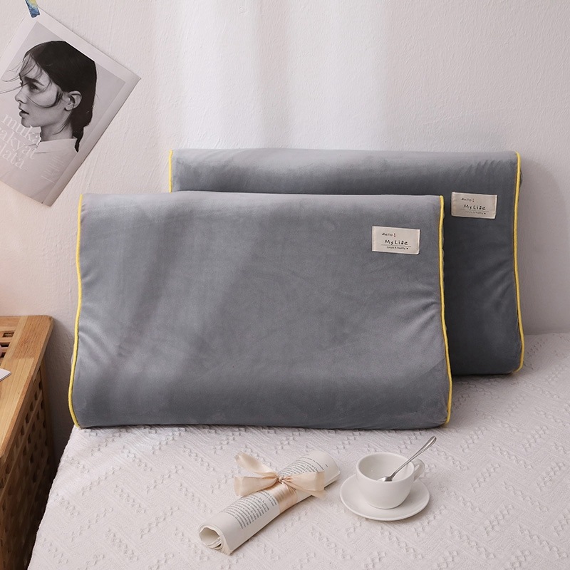 Latex pillowcase single crystal velvet warm memory rubber pillow cover autumn and winter 50x30 whole head cover single 40x60