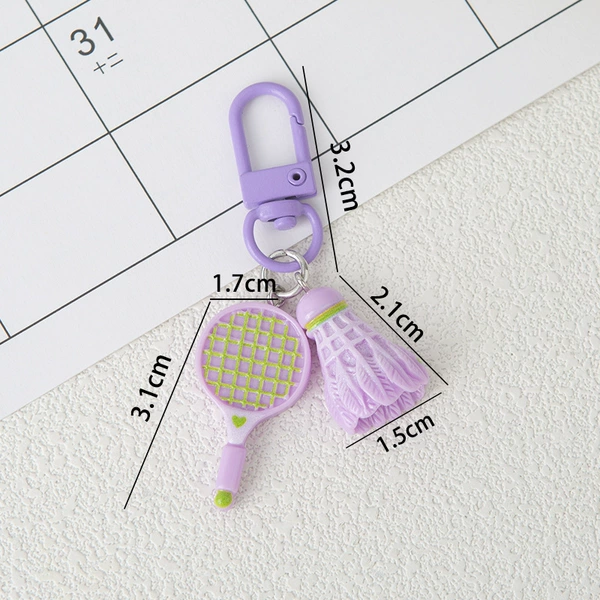 Cute purple keychain for badminton