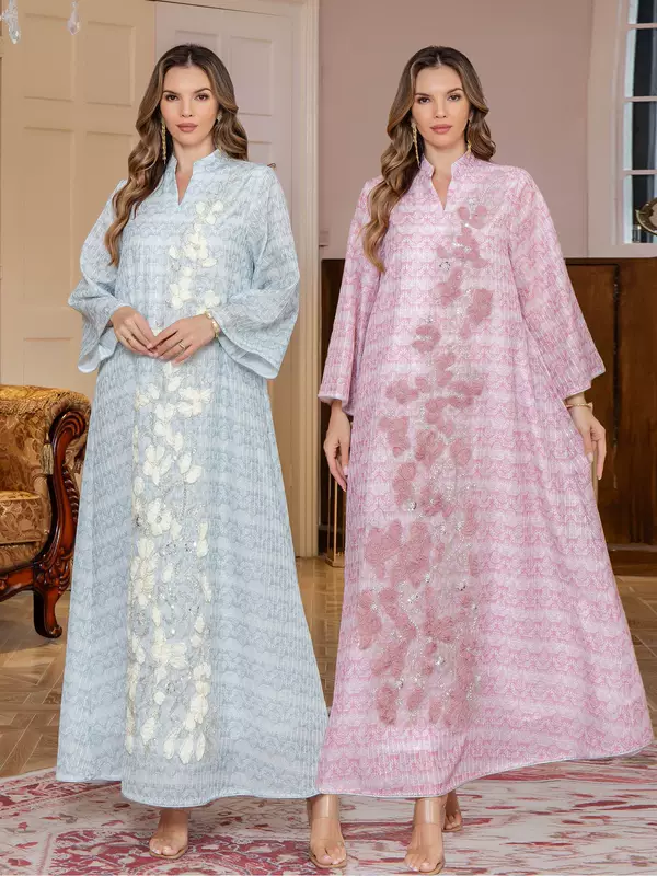 Новый мусульманский платок-robe, ближний Восток, одежда джалабия, длинное платье с длинными рукавами