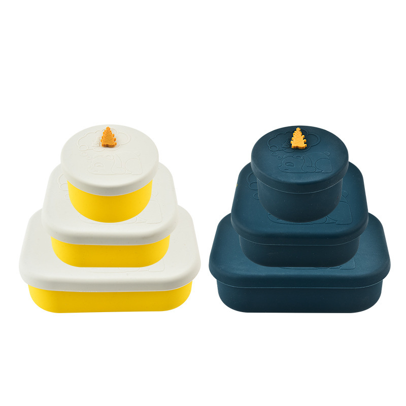 Fiambrera de silicona, bento de grado alimenticio, plato de almuerzo, horno microondas, comedor para niños de escuela primaria, lonchera para trabajadores de oficina