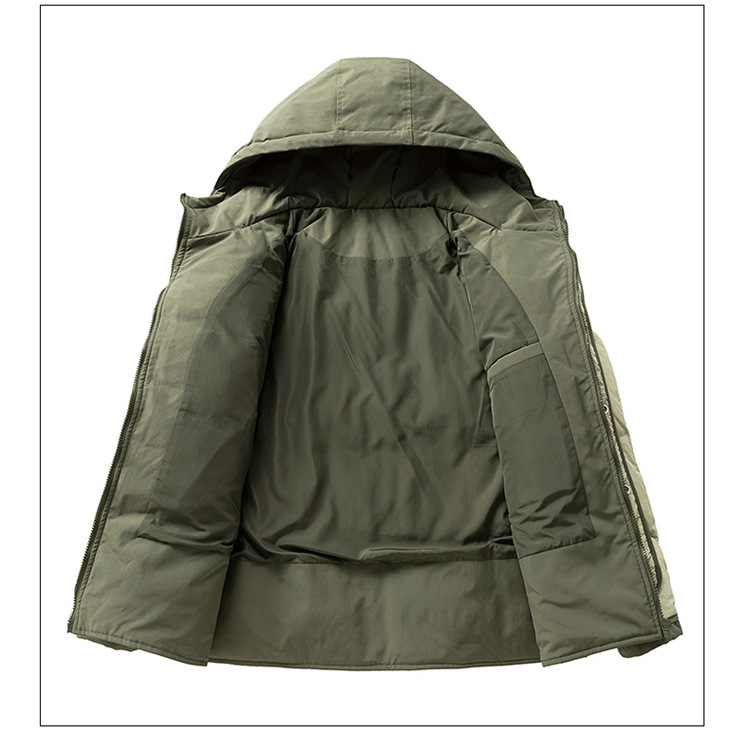 Giacca imbottita finta in due pezzi per uomo e donna, giacca imbottita larga con cappuccio, giacca imbottita spessa con cappuccio per coppia_voghion.com