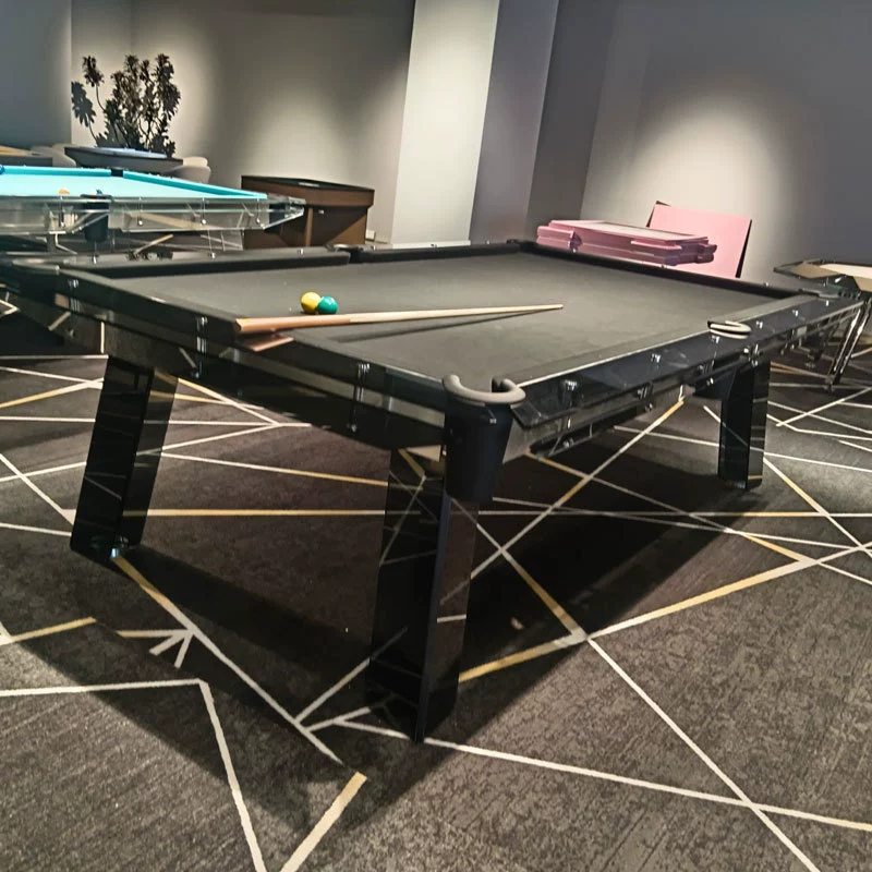 Бильярдный стол Topo 299.7cm Slate для домашнего и коммерческого использования с закаленным прозрачным стеклом, китайский стиль, американский стиль, черный восьмой стандартный тип.