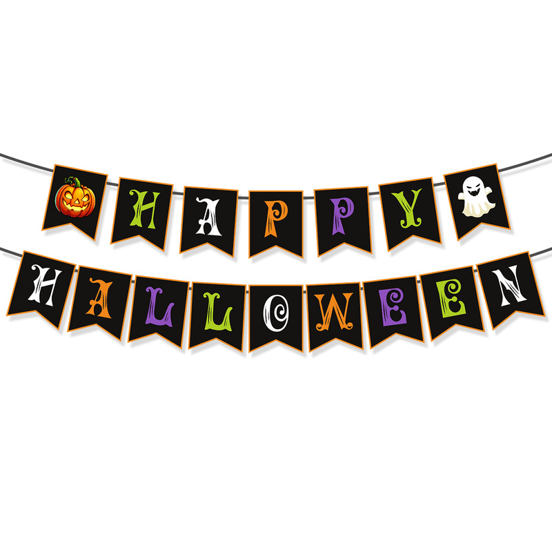 2025 アマゾンクロスボーダーハロウィンパーティー装飾ハッピーハロウィンカボチャゴーストフラグ卸売|undefined
