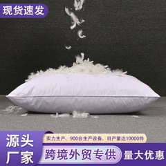 跨境出口五星级酒店羽绒羽毛枕头白鹅毛枕全棉单人护颈椎枕头枕芯