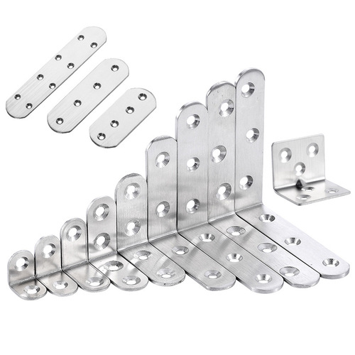 Stainless steel corner code 90 degree straight reinforcement accessories table and chair holder furniture door and window connection triangle iron sheet support frame