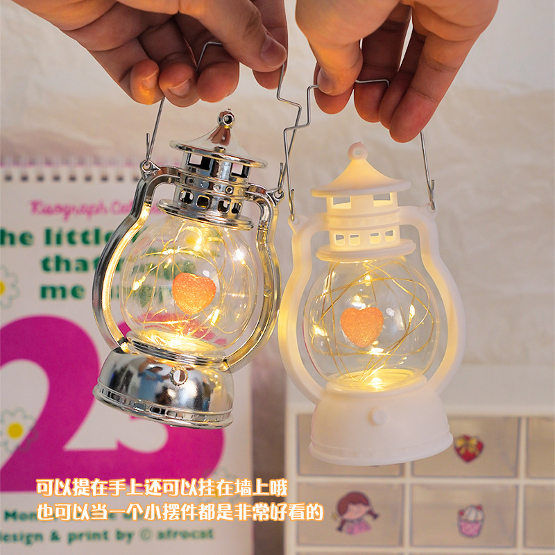 DIY amor pequeña lámpara de aceite 520 Qixia regalo del día de San Valentín dormitorio lámpara de cabecera de la cama luz de atmósfera decoración de escritorio pequeña decoración