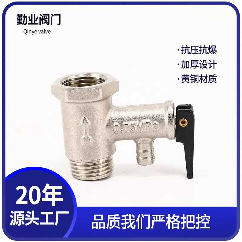 定制美的4分全铜安全阀电热水器安全减压阀弹簧式单向止回阀配件