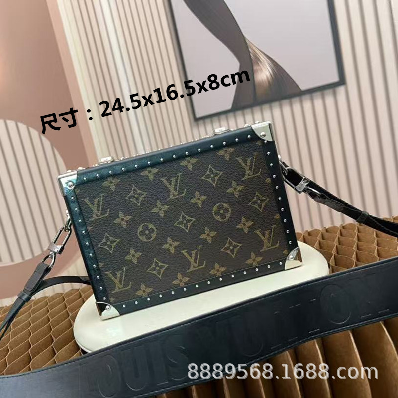 直接供給クロスボーダー m lv メンズバッグレディースバッグブラックウォリアーメッセンジャーバッグ枕バッグチェーンバッグボックスバッグポータブルブリーフケース|undefined