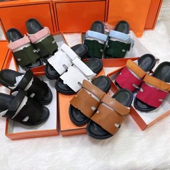 跨境出口源H家二舅拖鞋女外穿厚底凉拖鞋FlatSlippers厚底增高