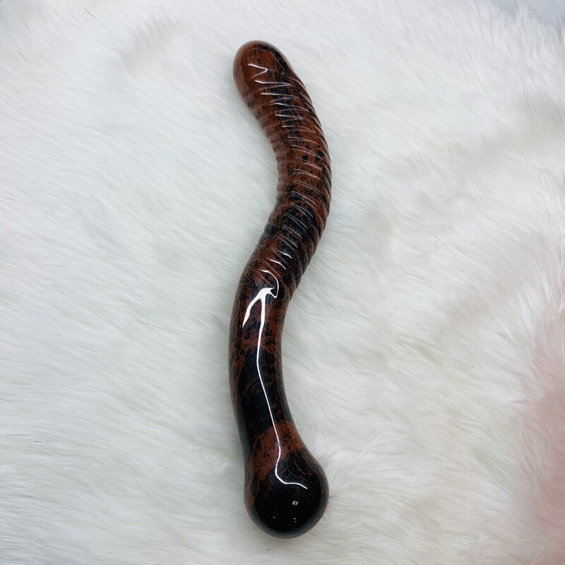 天然粉晶 白水晶 黑曜石水晶按摩棒摆件 图 20