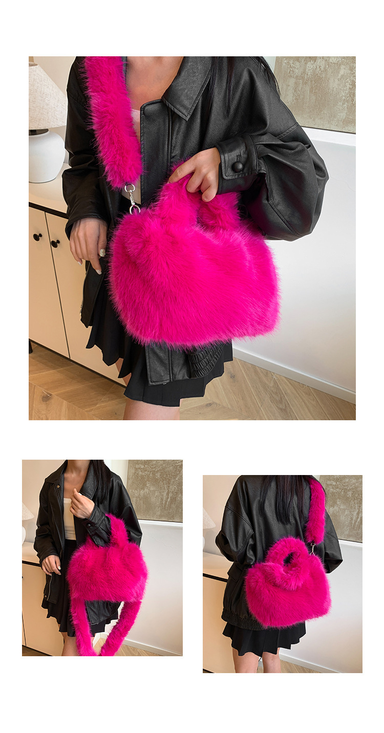 951g Weight Zipper Closure Type Single Shoulder Strap, Top Handle Strap Type Shoulder Bag, Handbag Bags Type Daily Occasion Plush Material Solid Color Pattern Autumn&Winter Season Women's Gender Vintage Style Style Square Shape Medium Size Women's Medium Plush Solid Color Vintage Style Square Zipper Shoulder Bag Handbag 1