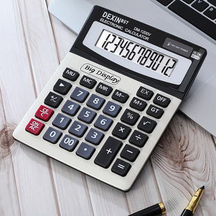 Large 12-Bit Large Screen Desktop Calculator Dm1200V Financial Office Accounting Computer Wholesale