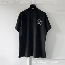 24SS B家高品新款钥匙徽章前后印花logo圆领短袖