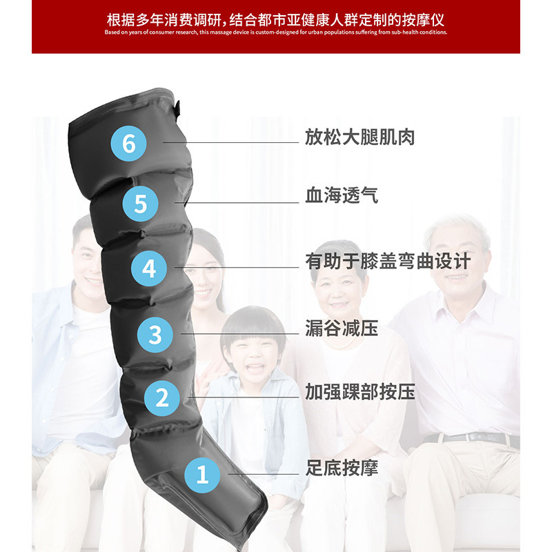 亚马逊空气波腿部压力按摩仪6腔气压家用电气动复健器腿部治疗仪|undefined