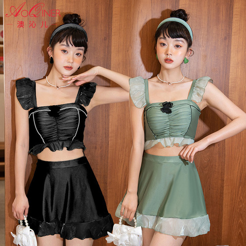 【Clearance Special Price】Women's Separate Slimming Belly Covering Swimsuit Small Bust Pushing Up Swimwear Factory Processing Wholesale