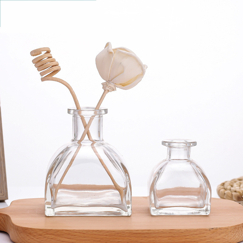 Customized 250ml Large Capacity Aromatherapy Glass Bottle Transparent Yurt Fragrance Bottle Fireless Rattan Essential Oil Bottle Empty Bottle