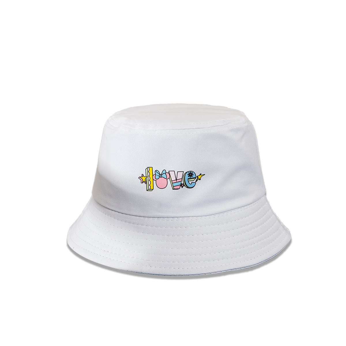 Sombrero pescador con letras LOVE de algodón con protección solar image 3