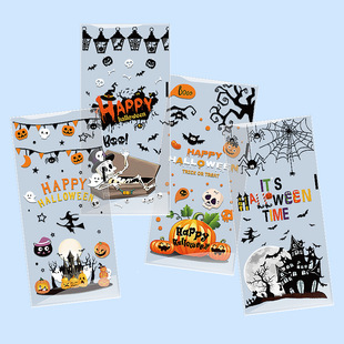 Original Cross-Border New Halloween Candy Bag Opp Holiday Party Gift Bag Snack Packaging Cellophane Flat Mouth