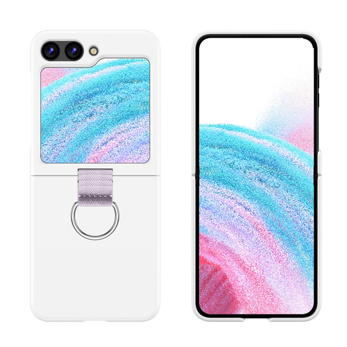 Suitable for Samsung Z Flip5 ultra-thin phone case foldable screen sand silk strap lanyard ring Z flip4 protective cover