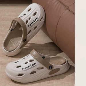 Тапочки в стиле Crocs, пляжная спортивная нескользящая ультрамягкая пляжная обувь на платформе, закрытый носок