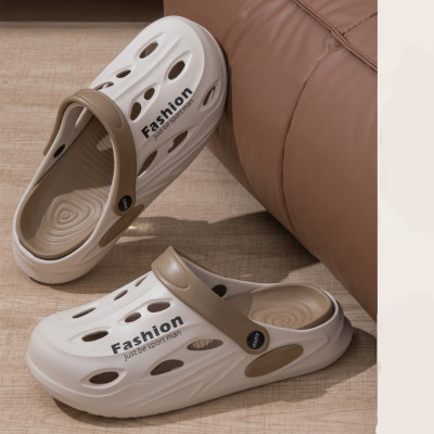 Тапочки в стиле Crocs, пляжная спортивная нескользящая ультрамягкая пляжная обувь на платформе, закрытый носок